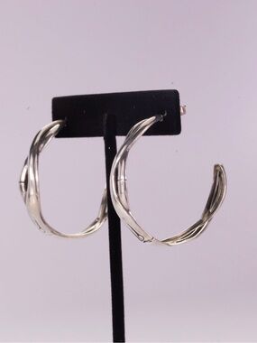 John Hardy Bamboo 1.5” Hoop Earrings Sterling Silver